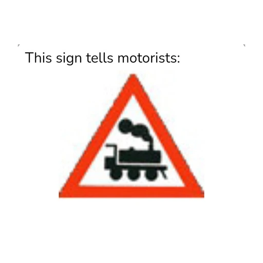 Railway crossing warning sign