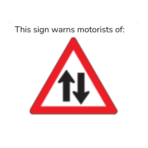 Two-way traffic warning sign